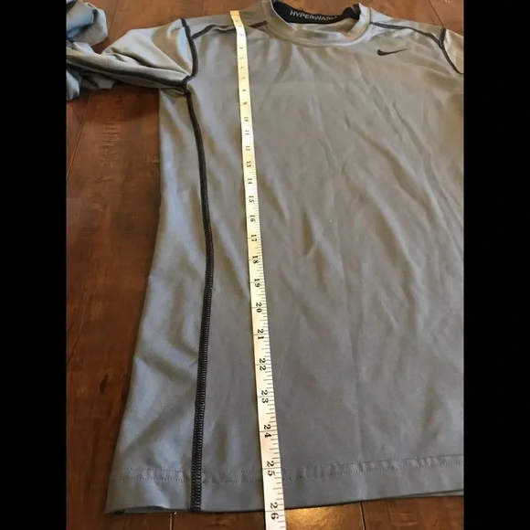Men’s Crew Neck Nike Pro Combat Dry-fit Grey Fitted Hyperwarm Long sleeve Top - Picture 10 of 11